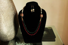 Load image into Gallery viewer, Red Green Designer Necklace set - Gemzlane