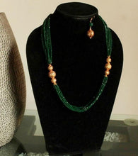 Load image into Gallery viewer, Green Designer Necklace set - Gemzlane