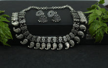 Load image into Gallery viewer, Gemzlane oxidized silver necklace set for women and girls - Gemzlane
