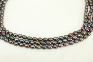 Multiline Black Real Pearls necklace - Gemzlane