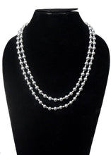 Load image into Gallery viewer, Gemzlane double line grey colour fancy shell pearl fashion necklace  for women and girls - Necklace set