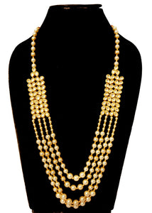 Gemzlane wedding wear kundan and pearls long necklace for women,girls and bridegroom - Necklace
