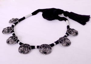 Gemzlane Antique oxidized thread choker necklace for women and girls - Necklace