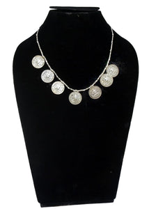 Gemzlane oxidized silver coin fashion necklace for women and girls - Necklace