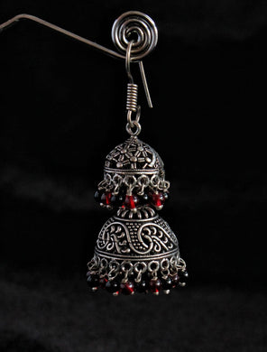 Gemzlane oxidized double storey jhumki for women and girls - Earrings