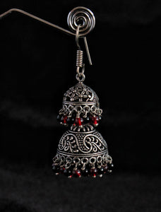 Gemzlane oxidized double storey jhumki for women and girls - Earrings