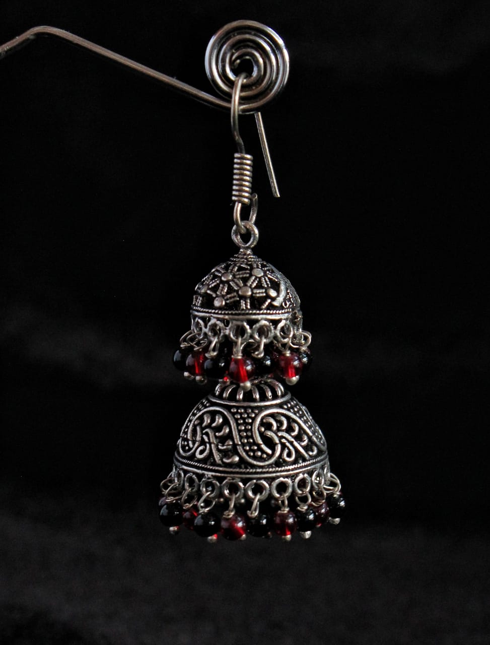 Gemzlane oxidized double storey jhumki for women and girls - Earrings