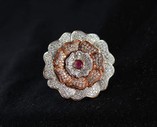 Load image into Gallery viewer, Gemzlane Rosegold plated AAA Zircon Adjustable Cocktail Rings for women and girls - Rings