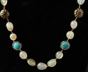 Gemzlane statement semiprecious stone fashion necklace - Necklace