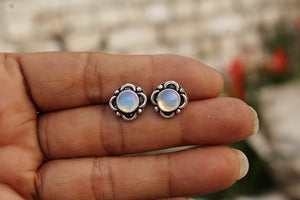 Gemzlane Oxidized Silver Ear Studs for women and girls - Earrings