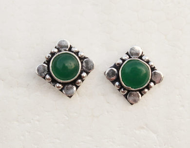 Gemzlane oxidized silver ear studs for women and girls - Earrings