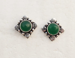 Gemzlane oxidized silver ear studs for women and girls - Earrings