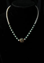 Load image into Gallery viewer, Gemzlane Real Pearls and Precious Emerald gemstones Necklace with Pendant for women and girls - Necklace set