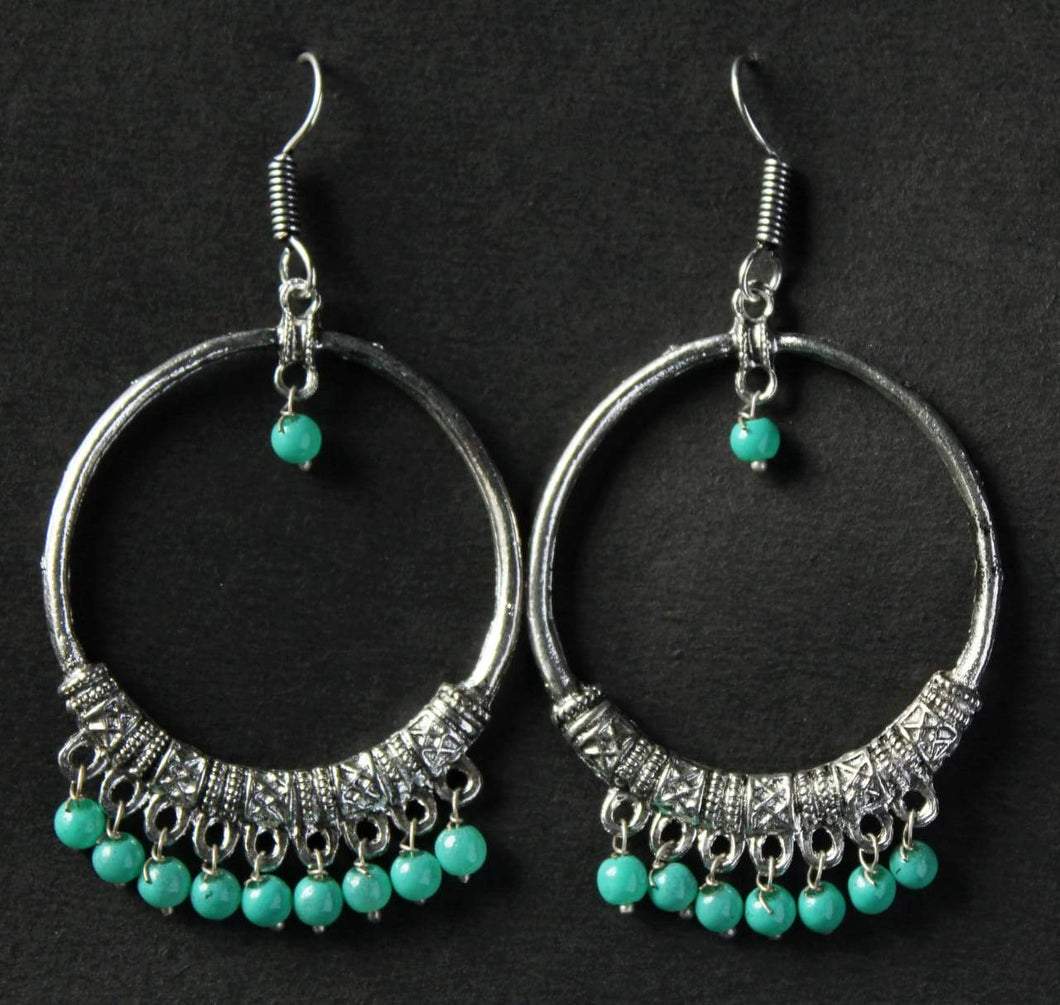 Gemzlane  oxidized circular earrings for women and girls. - Earrings