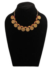 Load image into Gallery viewer, Gold  Tone Brass Red necklace - Gemzlane