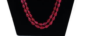 Precious Ruby drops   Layered  Necklace - Gemzlane