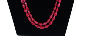 Precious Ruby drops   Layered  Necklace - Gemzlane