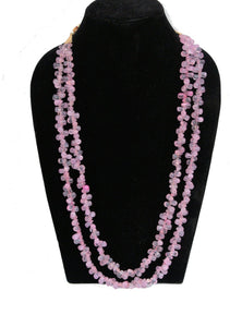 Rose Quartz Cluster Gemstone Jewelry necklace with traditional Indian thread - Gemzlane
