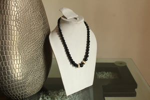 black agate stone necklace
