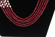 Load image into Gallery viewer, Red Statement semiprecious stone necklace - Gemzlane