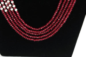 Red Statement semiprecious stone necklace - Gemzlane
