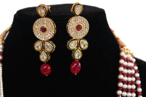Red Statement semiprecious stone necklace - Gemzlane