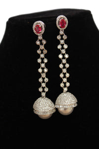 Nancy diamond and Pearl  Earrings - Gemzlane