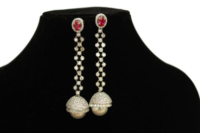 Nancy diamond and Pearl  Earrings - Gemzlane