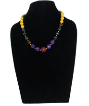 Load image into Gallery viewer, Multicolour Agate Stone Knotted Necklace - Gemzlane