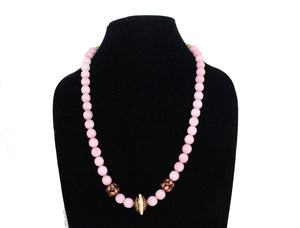 Designer Pink necklace with traditional Indian thread - Gemzlane