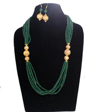 Load image into Gallery viewer, Green Designer Necklace set - Gemzlane