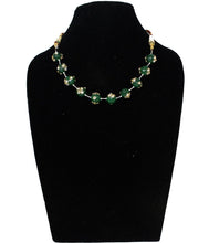 Load image into Gallery viewer, Green Pearls Designer Chain  Necklace Set - Gemzlane