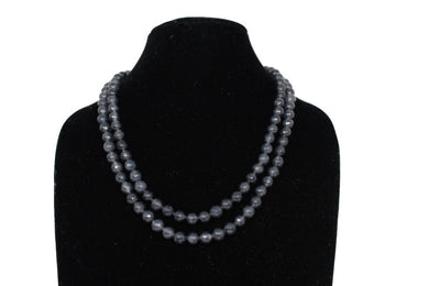 Grey double line Onyx Necklace - Gemzlane