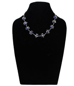 Blue Pearls Designer Chain  Necklace Set - Gemzlane