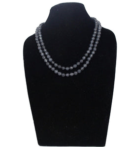 Grey double line Onyx Necklace - Gemzlane