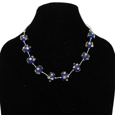 Blue Pearls Designer Chain  Necklace Set - Gemzlane