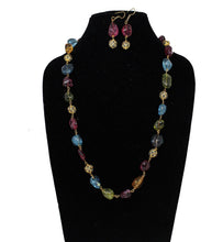 Load image into Gallery viewer, Tourmaline Multicolour Stone Necklace Set - Gemzlane
