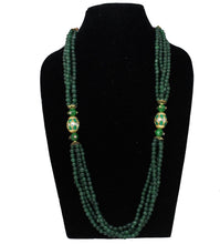 Load image into Gallery viewer, Green Semiprecious Stones Long  Designer Beaded  Necklace - Gemzlane