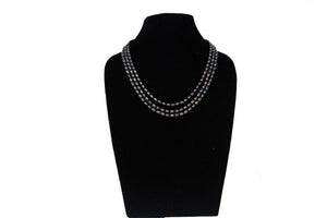 Multiline Black Real Pearls necklace - Gemzlane