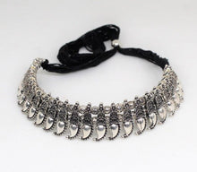 Load image into Gallery viewer, Gemzlane oxidized silver tone choker necklace