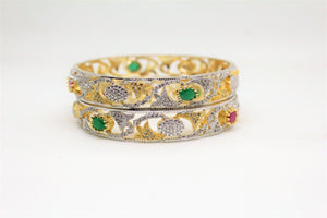 Gemzlane appealing CZ pair of bangles - Gemzlane