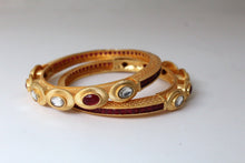 Load image into Gallery viewer, Gemzlane  Exquisite Ruby CZ pair of bangles - Gemzlane