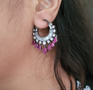 Gemzlane cute cz chandbali  earrings