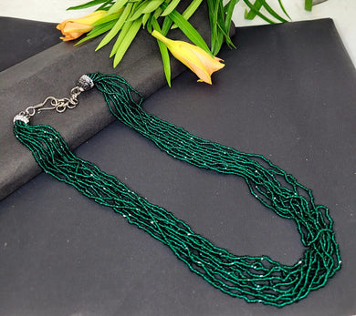 Green beaded Multi Layered Necklace