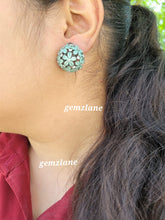 Load image into Gallery viewer, Shrishti  diamond Mint green cz ball Studs Earrings