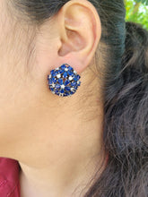 Load image into Gallery viewer, Shrishti  diamond Blue cz ball Studs Earrings