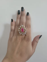 Load image into Gallery viewer, Gemzlane Red Stone Cocktail Rings