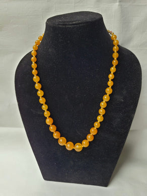Single Line Yellow Gemstone Beaded Necklace
