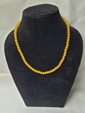 Yellow Single Line Gemstone Beaded Necklace