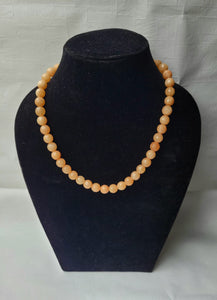Orange Gemstone Single Line Beaded Necklace